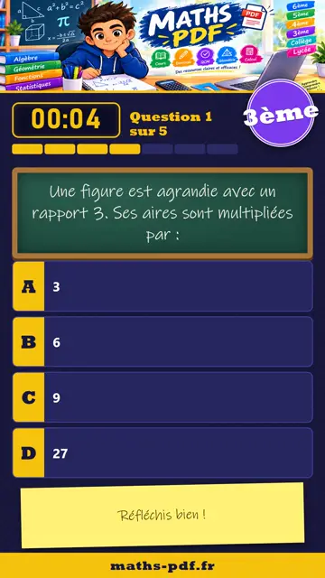 Vidéos QCM maths 3ème : Le théorème de Thalès, partie 2