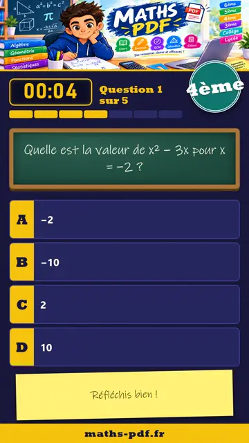 Vidéos QCM maths 4ème : Calcul littéral et double distributivité, partie 2