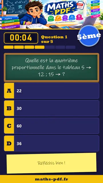Vidéos QCM maths 5ème : Proportionnalité et pourcentages, partie 1