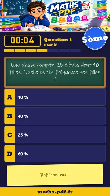 Vidéos QCM maths 5ème : Statistiques, partie 1