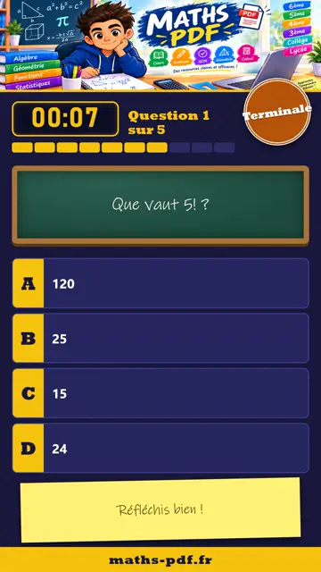 Vidéos QCM maths Terminale : Dénombrement, partie 1