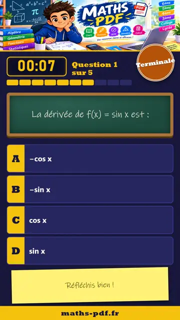 Vidéos QCM maths Terminale : Fonctions trigonométriques, partie 1